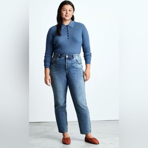 Everlane Curvy '90s Cheeky Straight Jeans in Medium Wash Northridge, Size 28 - Picture 1 of 12